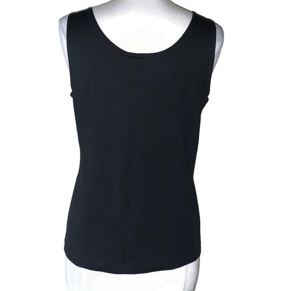 CHICO'S Size 2 12 14 L Camisole Tank Top Black Sleeveless Stretch - Picture 1 of 5